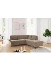 Sit & More Sit & More Ecksofa , Hellbraun , Textil , Ottomane rechts, L-Form , 240x216 cm , Goldenes M, Oeko-Tex® Standard 100, Made in Europe, DGM-Klimapakt , Schlafen auf Sitzhöhe, Rücken echt, Armteil links , Wohnzimmer, Sofas & Couches, Wohnlandschaften, Ecksofas