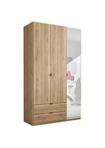 Xora Drehtürenschrank , Eichefarben , Metall , 6 Fächer , 2 Schubladen , 135.4x225.5x57 cm , Schrankfront mit Spiegel , Schlafzimmer, Komplette Schlafzimmer und Serien, Schlafzimmerserien