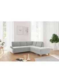 Sit & More Sit & More Ecksofa , Hellgrau , Textil , Buche , massiv , Ottomane rechts, L-Form , 240x216 cm , Goldenes M, Oeko-Tex® Standard 100, Made in Europe, DGM-Klimapakt , Schlafen auf Sitzhöhe, Rücken echt, Armteil links , Wohnzimmer, Sofas & Couches, Wohnlandschaften, Ecksofas
