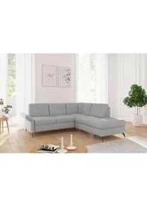 Sit & More Sit & More Ecksofa , Hellgrau , Textil , Ottomane rechts, L-Form , 240x216 cm , Goldenes M, Oeko-Tex® Standard 100, Made in Europe, DGM-Klimapakt , Rücken echt, Armteil links , Wohnzimmer, Sofas & Couches, Wohnlandschaften, Ecksofas