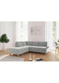 Sit & More Sit & More Ecksofa , Hellgrau , Textil , Buche , massiv , Ottomane links, L-Form , 240x216 cm , Goldenes M, Oeko-Tex® Standard 100, Made in Europe, DGM-Klimapakt , Schlafen auf Sitzhöhe, Rücken echt, Armteil rechts , Wohnzimmer, Sofas & Couches, Wohnlandschaften, Ecksofas