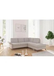 Sit & More Sit & More Ecksofa , Greige , Textil , Ottomane rechts, L-Form , 240x216 cm , Goldenes M, Oeko-Tex® Standard 100, Made in Europe, DGM-Klimapakt , Schlafen auf Sitzhöhe, Rücken echt, Armteil links , Wohnzimmer, Sofas & Couches, Wohnlandschaften, Ecksofas