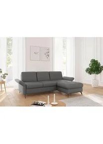 Sit & More Sit & More Ecksofa , Dunkelgrau , Textil , Ottomane rechts, L-Form , 251x164 cm , Goldenes M, Oeko-Tex® Standard 100, Made in Europe, DGM-Klimapakt , Schlafen auf Sitzhöhe, Rücken echt, Armteil links, Armteil rechts , Wohnzimmer, Sofas & Couches, Wohnlandschaften, Ecksofas