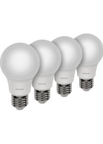 Philips, Leuchtmittel, LED Lampe E27 4er Set 60W 4000K (E27, 9 W, 806 lm, 4 x, F)