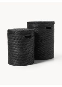 Koše na bielizeň Lurdes, 2 ks Čierna Ratan Súprava s rôznymi veľkosťami | Westwing Collection