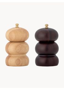 Bloomingville Molinillos de sal y pimienta Marge, set de 2 Beige, Marrón Madera, Metal Ø 8 x Al 13 cm