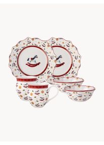 Villeroy & Boch Villeroy & Boch Julemorgenmadssæt Toy's Delight, 2 personer, sæt af 6 Blå, Rød, Hvid Porcelæn 2 personer (6 dele)