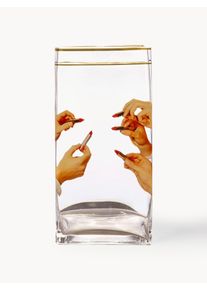 Seletti Wazon ze szkła Lipsticks, W 30 cm Transparentny, Kolorowy Szkło S 15 x W 30 cm