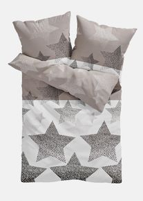 bonprix Lenjerie de pat cu stele, maro, 1x 80/80 cm, 1x 135/200 cm