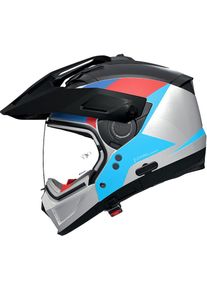Nolan N70-2 X Turbine 350, modular helmet , color: Black/Silver/Red/Blue , size: S
