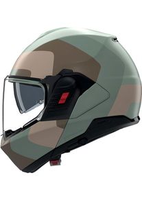 Nolan N120-1 Omocromo 352, modular helmet , color: Matt Green/Brown/Beige , size: S