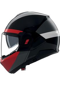 Nolan N120-1 Blocco 357, modular helmet , color: Black/Dark Grey/Red/White , size: L