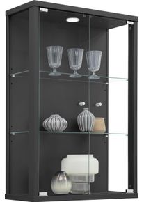 Fif Möbel Fif Möbel Vitrine »OPTIMA« Hängevitrine/Glasvitrine 2x Glastür in schwarz, Größe B/H/T: 56 cm x 82 cm x 25,2 cm