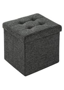 TecTake Pouf contenitore pieghevole in poliestere con contenitore 38 x 38 x 38cm - grigio scuro - 402234