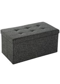 TecTake Cassapanca pouf pieghevole in poliestere con contenitore, 76 x 38 x 38 cm - grigio scuro - 402235