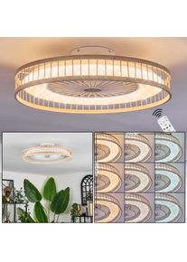 hofstein Benasal Plafondlamp, Plafondventilator met verlichting Natuurlijke kleuren, Wit, 1-licht, Afstandsbediening