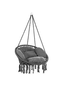 Detex Silla colgante antracita 80x60x140cm redonda con cojines