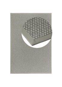 Dekowe, Teppich &raquo;Basic S2 Karree&laquo; rechteckig 10 mm H&ouml;he Sisaloptik, mit Bord&uuml;re, In- und Outdoor geeignet, silberfarben, Kunstfaser, B : 133 cm 1 Stk.