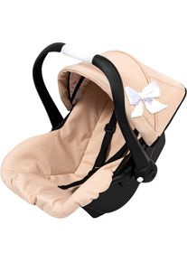 BAYER , Puppen Autositz, mit Dach , Schleife beige