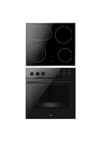 Amica , Elektro-Herd-Set Fusion Design »EHCX 933 000 S«, mit Teleskopauszug nachrüstbar, Steam Clean, (Set, 1 St.) , schwarz , 1 Bräterzone