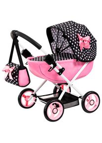 BAYER , Puppenwagen »Cosy«, mit Wickeltasche , Herzchen schwarz