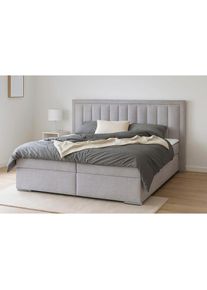 Collection AB , Boxbett »ATHENA inkl. Bettkasten, erhältlich in der Breite 180cm«, erhältlich in verschiedenen Härtegraden, inkl. Topper , grau