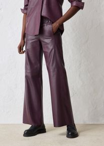 bonprix Lammnappa-Marlenehose, braun, Gr.42, Moderne und edle Marlene-Hose aus Lammnappa, mit Kniefutter, aus Nappaleder