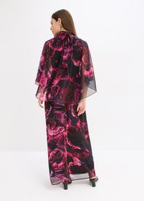 bonprix Női Maxi ruha finom sifonból, fekete, 44