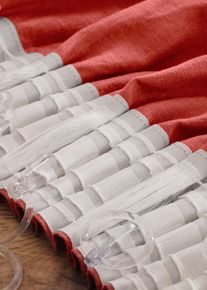 Gardin i lin (1-pack), r&oslash;d, st&oslash;rrelse 145x110 cm, bonprix