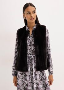 Vest i pelsimitasjon, svart, størrelse 44, bonprix