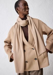 Finstrikket skjerf med merinoull, beige, størrelse Onesize, bonprix