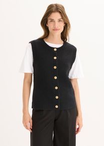 Strikket vest, svart, st&oslash;rrelse 36/38 (S), bonprix