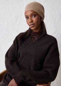 Finstrikket lue med merinoull, beige, størrelse Onesize, bonprix