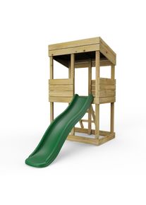 REBO Wooden Lookout Tower Playhouse with 6ft Slide - Standard Lookout