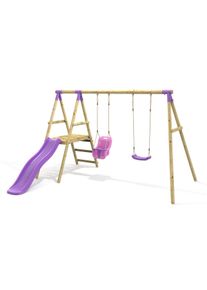 REBO Double Swing Set with Slide - Odyssey Purple