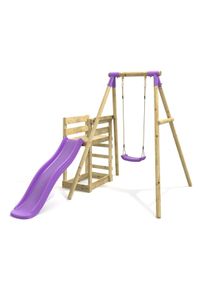 REBO Single Swing Set with Slide - Solar Purple