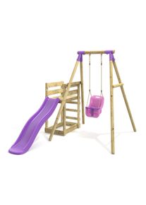 REBO Single Swing Set with Slide - Pluto Purple