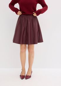 Gonna corta in similpelle, Rosso, Taglia 52, bonprix