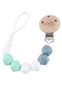 Jimmylee Schnullerkette , Weiß, Mintgrün, Kernbuche , Holz, Metall, Kunststoff, Textil , Buche , massiv , 22 cm , BPA-frei, Reach , Spielzeug, Holzspielzeug