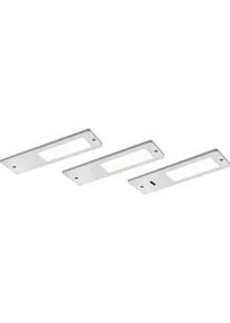 HKT Unterbauleuchten-Set , Alufarben , Metall , 3-teilig , 17x5x0.5 cm , 3-fach schaltbar, gleichmäßige Lichtverteilung , Küchen, Küchenausstattung