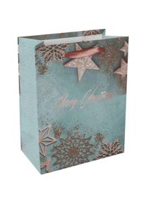 Sigel, Geschenkverpackung, 5 Geschenktüten Glamorous Christmas blau 18,0 x 23,0 cm (Geschenktüte, 1 x)