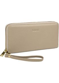 Aarni, Damen, Portemonnaie, Deer leather Clutch wallet, taupe/gold, Beige