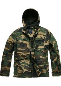 Vintage Industries Levin Camo, giacca tessile impermeabile , colore: Marrone/Oliva/Beige , dimensione: S