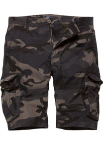 Vintage Industries Rowing Camo, cargo shorts , color: Dark Brown/Black/Dark Beige , size: XS