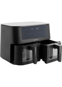 Greenpan - Bistro dubbele airfryer - 4L+4L - 9 programmas - zwart - PFAS-vrij, Fritteuse, Schwarz
