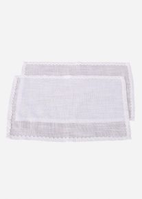 Lot de 2 sets de table avec passepoil décoratif - blanc - taille 30x45 cm - bonprix