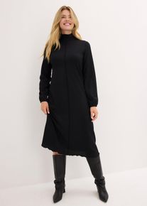 Robe midi en cr&ecirc;pe textur&eacute; - noir - taille 42/44 (M) - bonprix