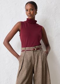 Ceinture fine en cuir - rouge - taille 120 - Cuir lisse - bonprix