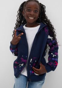 Sweat zippé fille - bleu - taille 116/122 avec coton - bonprix