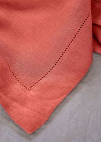 Nappe en lin - rouge - taille 85x85 cm - lin - bonprix